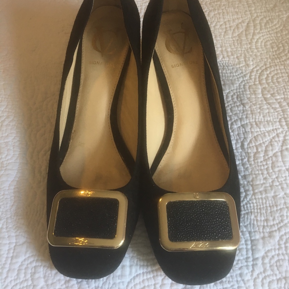 Vero Cuoio Italian vintage black leather heel 7M